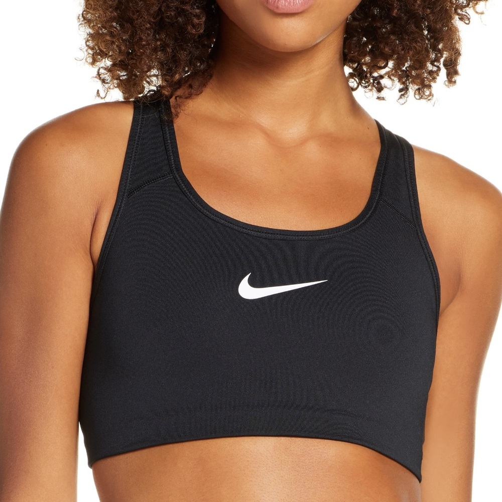 Nike Women’s Black Swoosh Sports Bra - Size Medium